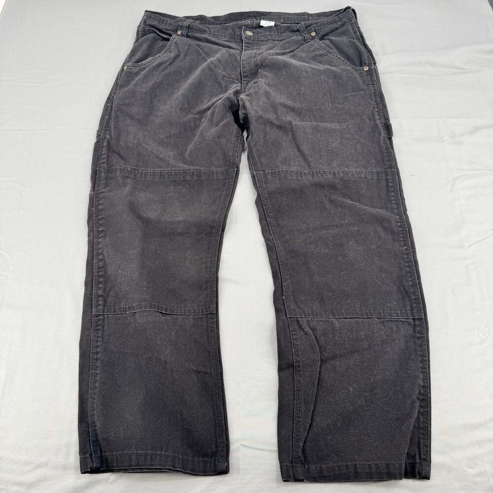 KEY Heavy Duty Canvas Double Front Work Pants Black 36x29